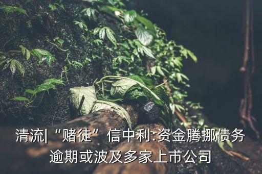 清流|“賭徒”信中利:資金騰挪債務逾期或波及多家上市公司
