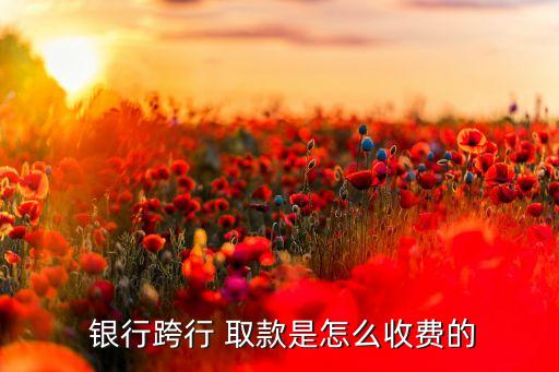  銀行跨行 取款是怎么收費的