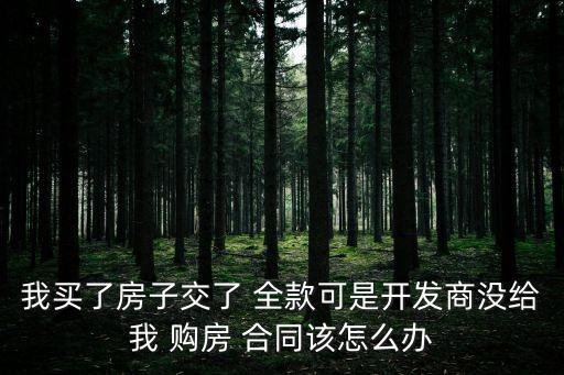 我買(mǎi)了房子交了 全款可是開(kāi)發(fā)商沒(méi)給我 購(gòu)房 合同該怎么辦