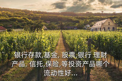 銀行存款,基金, 股票,銀行 理財(cái)產(chǎn)品, 信托,保險(xiǎn),等投資產(chǎn)品哪個(gè)流動(dòng)性好...