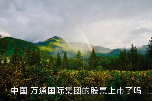 中國(guó) 萬通國(guó)際集團(tuán)的股票上市了嗎