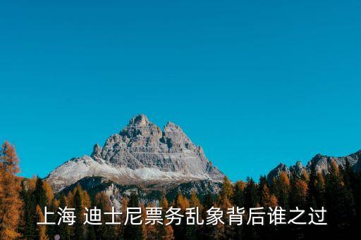  上海 迪士尼票務(wù)亂象背后誰(shuí)之過