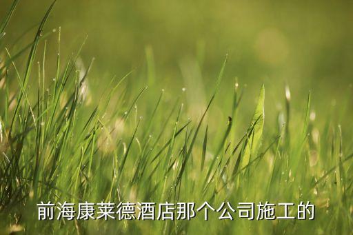 前?？等R德酒店那個(gè)公司施工的