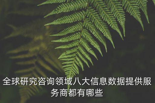 全球研究咨詢領域八大信息數(shù)據(jù)提供服務商都有哪些