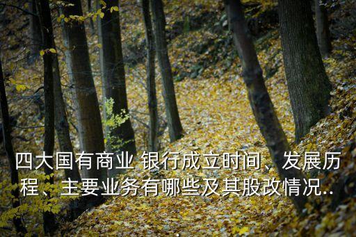 四大國有商業(yè) 銀行成立時間、發(fā)展歷程、主要業(yè)務(wù)有哪些及其股改情況...