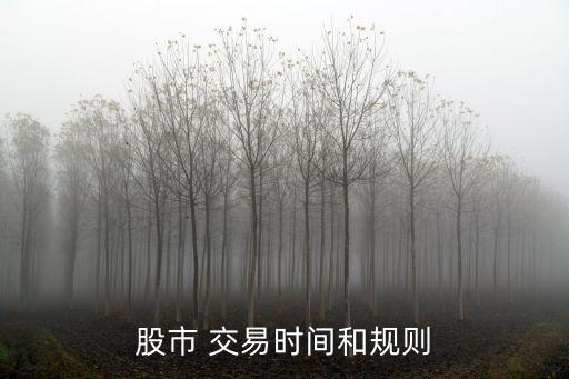 股市 交易時間和規(guī)則