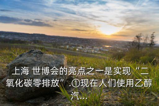  上海 世博會的亮點之一是實現(xiàn)“二氧化碳零排放”.①現(xiàn)在人們使用乙醇汽...