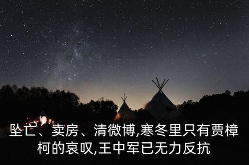 墜亡、賣房、清微博,寒冬里只有賈樟柯的哀嘆,王中軍已無力反抗