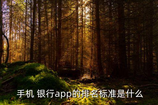  手機 銀行app的排名標(biāo)準是什么