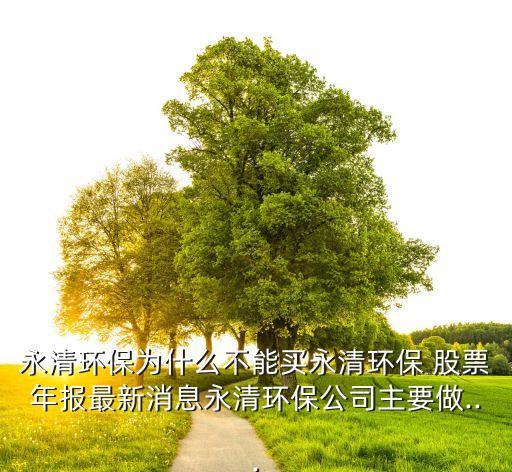 永清環(huán)保為什么不能買永清環(huán)保 股票年報(bào)最新消息永清環(huán)保公司主要做...