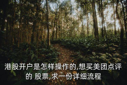 港股開戶是怎樣操作的,想買美團(tuán)點評的 股票,求一份詳細(xì)流程