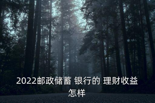 2022郵政儲蓄 銀行的 理財(cái)收益怎樣