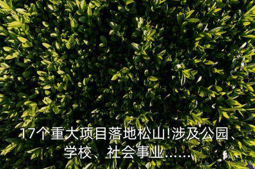 17個重大項目落地松山!涉及公園、學校、社會事業(yè)……