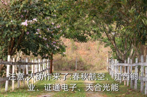 注意,大動作來了:春秋航空、江西銅業(yè)、證通電子、天合光能