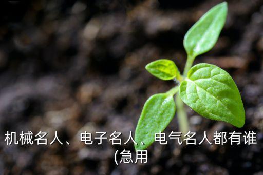 機(jī)械名人、電子名人、電氣名人都有誰(急用