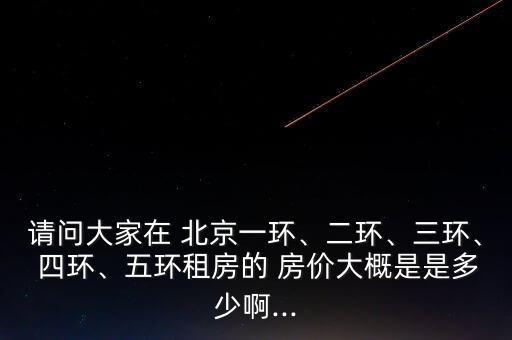 請問大家在 北京一環(huán)、二環(huán)、三環(huán)、 四環(huán)、五環(huán)租房的 房價(jià)大概是是多少啊...