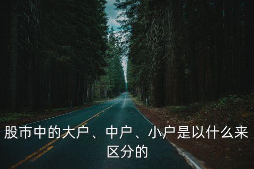 股市中的大戶、中戶、小戶是以什么來區(qū)分的