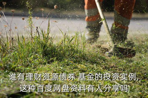 誰(shuí)有理財(cái)資源債券 基金的投資實(shí)例,這種百度網(wǎng)盤資料有人分享嗎