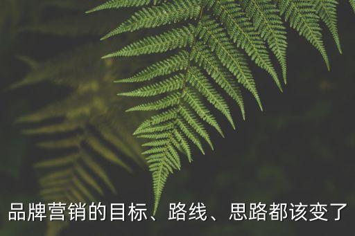 品牌營銷的目標(biāo)、路線、思路都該變了