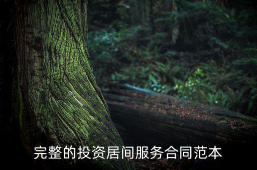 完整的投資居間服務合同范本