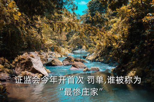  證監(jiān)會(huì)今年開(kāi)首次 罰單,誰(shuí)被稱(chēng)為“最慘莊家”