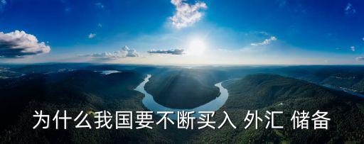 為什么我國要不斷買入 外匯 儲(chǔ)備