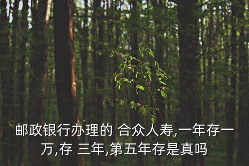 郵政銀行辦理的 合眾人壽,一年存一萬(wàn),存 三年,第五年存是真嗎