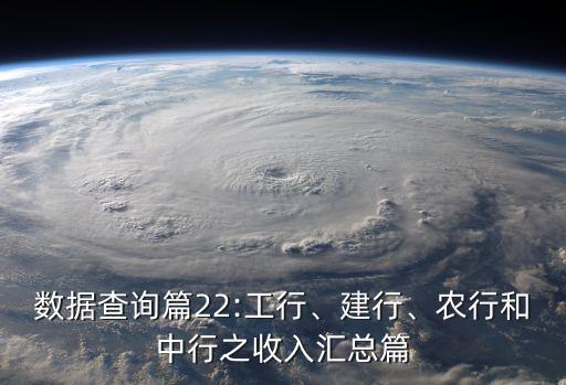 數(shù)據(jù)查詢篇22:工行、建行、農(nóng)行和中行之收入?yún)R總篇