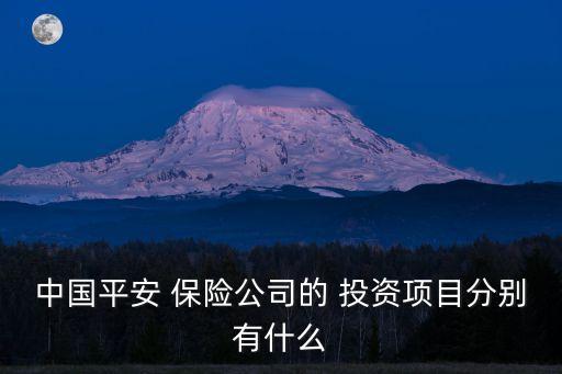 中國平安 保險公司的 投資項(xiàng)目分別有什么