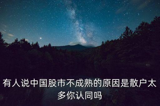 有人說(shuō)中國(guó)股市不成熟的原因是散戶太多你認(rèn)同嗎