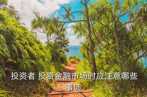  投資者 投資金融市場時(shí)應(yīng)注意哪些事項(xiàng)