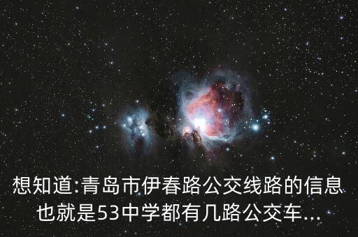 想知道:青島市伊春路公交線路的信息也就是53中學(xué)都有幾路公交車(chē)...