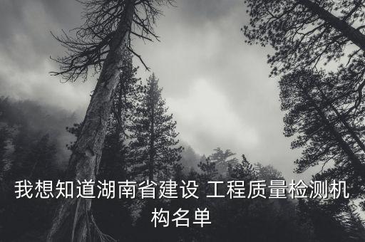 我想知道湖南省建設(shè) 工程質(zhì)量檢測機構(gòu)名單