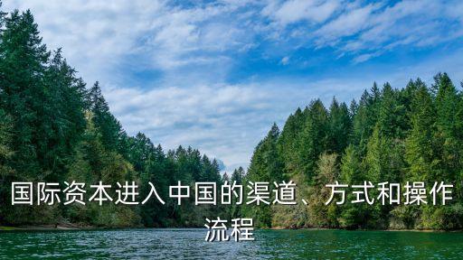 國際資本進入中國的渠道、方式和操作流程