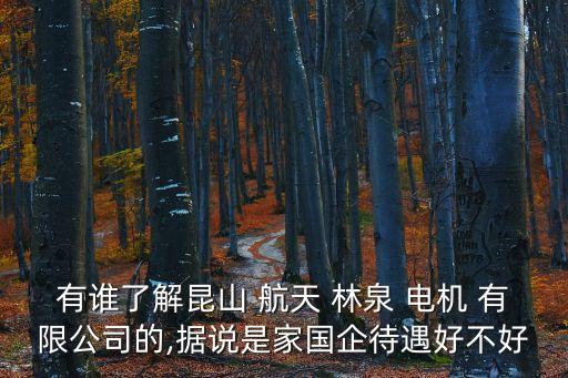 有誰了解昆山 航天 林泉 電機(jī) 有限公司的,據(jù)說是家國(guó)企待遇好不好