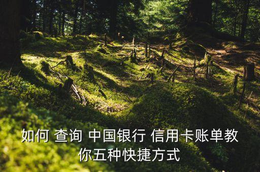 如何 查詢 中國(guó)銀行 信用卡賬單教你五種快捷方式