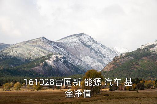 161028富國(guó)新 能源 汽車(chē) 基金凈值