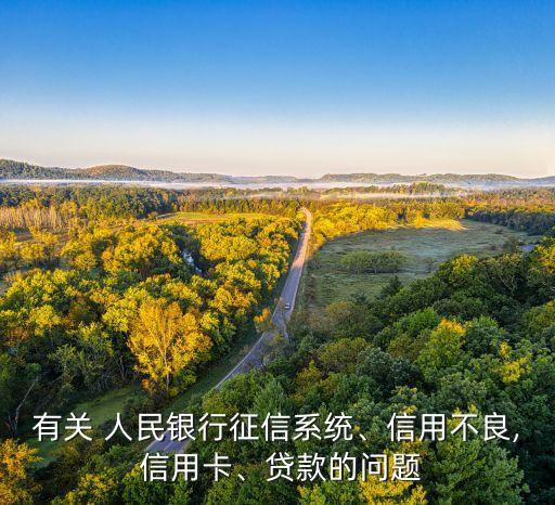 有關(guān) 人民銀行征信系統(tǒng)、信用不良, 信用卡、貸款的問題