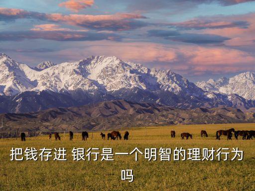 把錢存進 銀行是一個明智的理財行為嗎