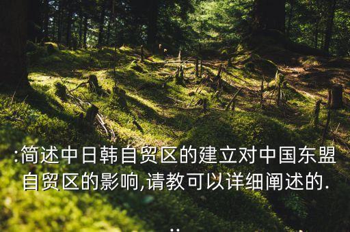 :簡述中日韓自貿(mào)區(qū)的建立對中國東盟自貿(mào)區(qū)的影響,請教可以詳細(xì)闡述的...