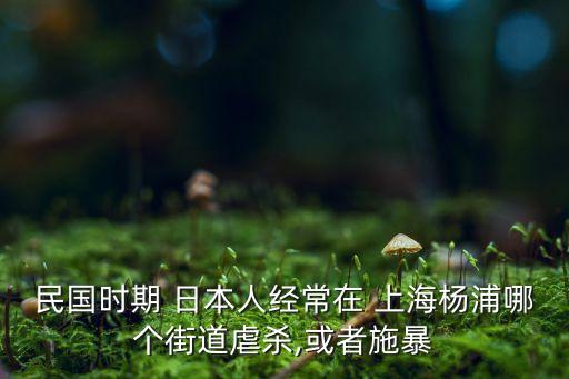民國時期 日本人經常在 上海楊浦哪個街道虐殺,或者施暴