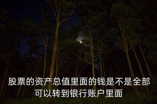  股票的資產(chǎn)總值里面的錢是不是全部可以轉到銀行賬戶里面