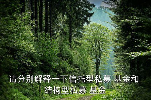 請分別解釋一下信托型私募 基金和 結構型私募 基金