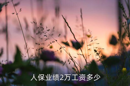  人保業(yè)績(jī)2萬(wàn)工資多少