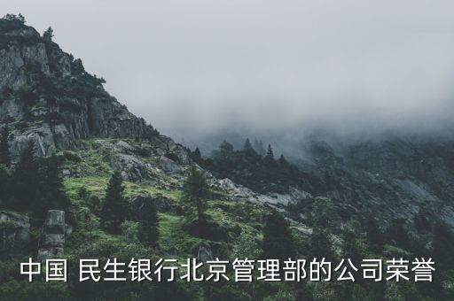 中國 民生銀行北京管理部的公司榮譽