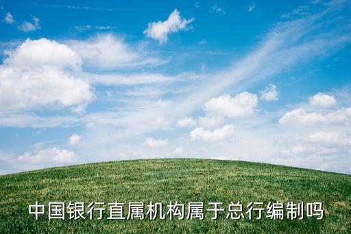 中國銀行直屬機構屬于總行編制嗎