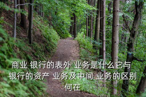 商業(yè) 銀行的表外 業(yè)務是什么它與 銀行的資產(chǎn) 業(yè)務及中間 業(yè)務的區(qū)別何在