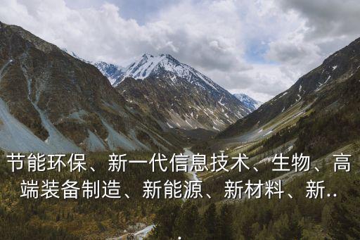 節(jié)能環(huán)保、新一代信息技術(shù)、生物、高端裝備制造、新能源、新材料、新...