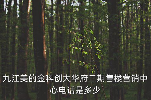 九江美的金科創(chuàng)大華府二期售樓營(yíng)銷(xiāo)中心電話是多少