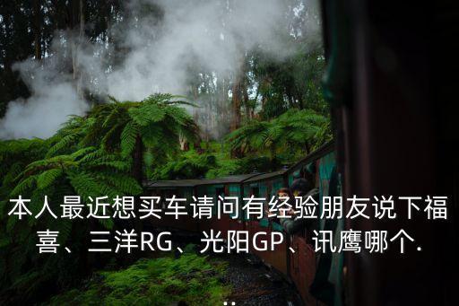 本人最近想買車請問有經(jīng)驗朋友說下福喜、三洋RG、光陽GP、訊鷹哪個...
